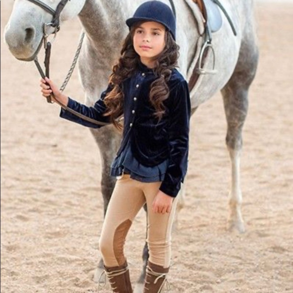 Mia Joy navy velvet Mollie riding jacket. Size 12